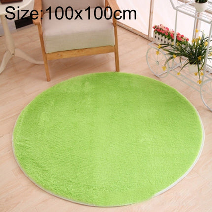 KSolid Round Carpet Soft Fleece Mat Anti-Slip Area Rug Kids Bedroom Door Mats, Size:Diameter: 100cm(Candy Green)-garmade.com