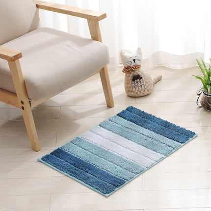 Stripe Indoor Anti-slip Bathroom Kitchen Floor Mat Microfiber Rug Carpet, Size:46x71cm(Beige)-garmade.com