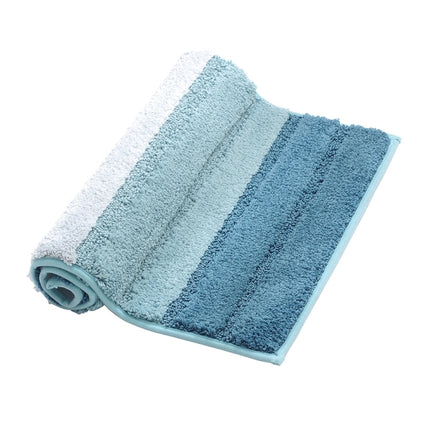 Stripe Indoor Anti-slip Bathroom Kitchen Floor Mat Microfiber Rug Carpet, Size:46x71cm(Blue)-garmade.com