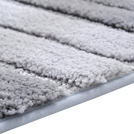 Stripe Indoor Anti-slip Bathroom Kitchen Floor Mat Microfiber Rug Carpet, Size:46x71cm(Grey)-garmade.com
