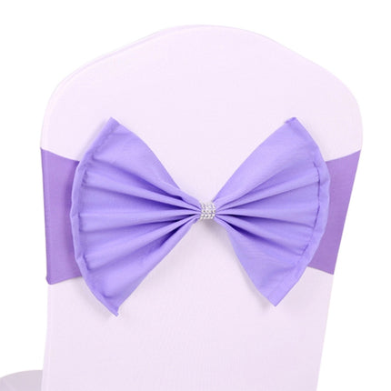 Spandex Chair Sash fit all chair Wedding Chair Sashes Bow Elastic Chair Ribbon Back Tie Bands for Wedding Party Ceremony Banquet(Violat)-garmade.com