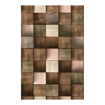 Simple Modern Abstract Lattice Carpets Living Room Bedroom Floor Mat, Size:50x80cm(Wood Splicing)-garmade.com