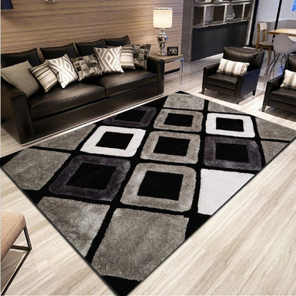 Simple Modern Abstract Lattice Carpets Living Room Bedroom Floor Mat, Size:80x120cm(Nine Square)-garmade.com
