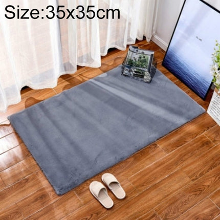 Rug Artificial Rabbit Hair Carpet Non-slip Floor Mats for Living Room Bedroom Balcony Home Decoration, Size:350x350mm(Gray)-garmade.com