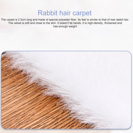 Rug Artificial Rabbit Hair Carpet Non-slip Floor Mats for Living Room Bedroom Balcony Home Decoration, Size:350x350mm(Gray)-garmade.com