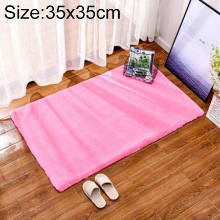 Rug Artificial Rabbit Hair Carpet Non-slip Floor Mats for Living Room Bedroom Balcony Home Decoration, Size:350x350mm(Pink)-garmade.com