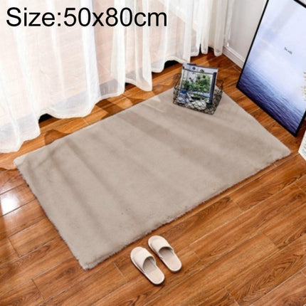 Rug Artificial Rabbit Hair Carpet Non-slip Floor Mats for Living Room Bedroom Balcony Home Decoration, Size:500x800mm(Dark Beige)-garmade.com