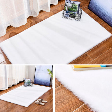 Rug Artificial Rabbit Hair Carpet Non-slip Floor Mats for Living Room Bedroom Balcony Home Decoration, Size:500x800mm(Gray)-garmade.com