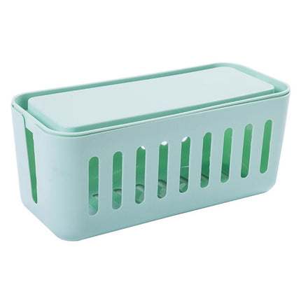 Safety Household Desktop Power Cable Storage Box Charger Socket Organizer(Green)-garmade.com