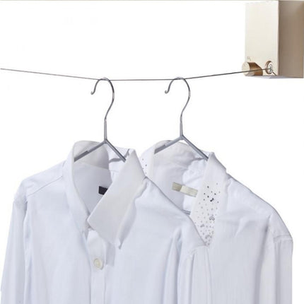 Retractable Indoor And Outdoor Clothes Wall Hanger Magic Drying Rack Balcony Bathroom Invisible Clothesline Wire Rope, Color:Black-garmade.com