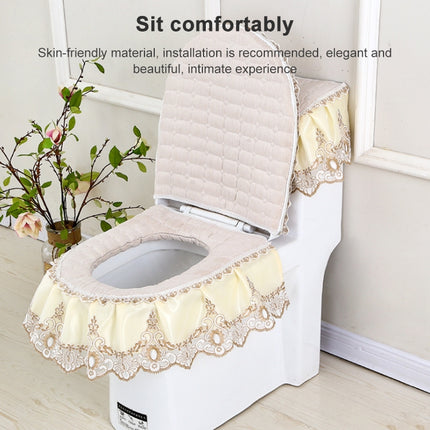 3 PCS / Set Universal Anti-Dust Cover Fabric Zipper Toilet Seat(Gray)-garmade.com