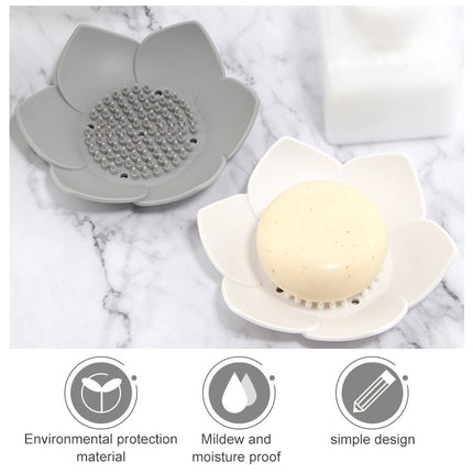 Silicone Drain Soap Bathroom Soap Box(Gray)-garmade.com