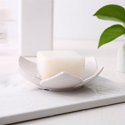 Silicone Drain Soap Bathroom Soap Box(White)-garmade.com