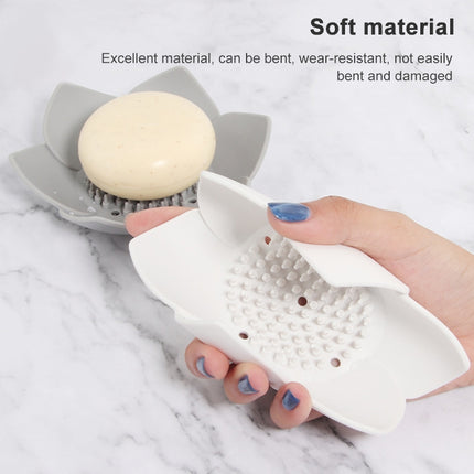 Silicone Drain Soap Bathroom Soap Box(White)-garmade.com