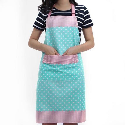 Candy-Colored Dots Sleeveless Kitchen Work Apron(Blue)-garmade.com