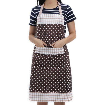 Candy-Colored Dots Sleeveless Kitchen Work Apron(Coffee)-garmade.com