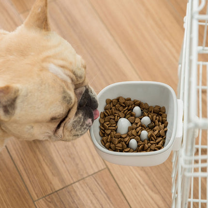 Dog and Cat Anti-choke Feeding Water Hanging Bowl Creative Plastic Pet Bowl, Style:Anti-choke(Pink)-garmade.com