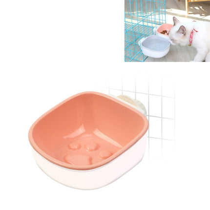 Dog and Cat Anti-choke Feeding Water Hanging Bowl Creative Plastic Pet Bowl, Style:Footprint(Pink)-garmade.com