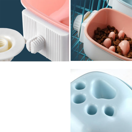 Dog and Cat Anti-choke Feeding Water Hanging Bowl Creative Plastic Pet Bowl, Style:Footprint(Pink)-garmade.com