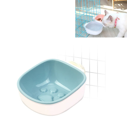 Dog and Cat Anti-choke Feeding Water Hanging Bowl Creative Plastic Pet Bowl, Style:Footprint(Blue)-garmade.com