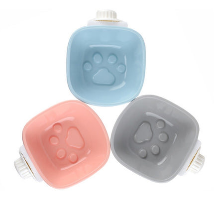 Dog and Cat Anti-choke Feeding Water Hanging Bowl Creative Plastic Pet Bowl, Style:Footprint(Gray)-garmade.com