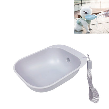 Pet Square Bowl Drinking Head Cat Portable Accompanying Cup Dog Drinking Fountain(Gray)-garmade.com