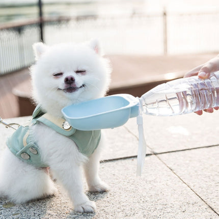 Pet Square Bowl Drinking Head Cat Portable Accompanying Cup Dog Drinking Fountain(Gray)-garmade.com