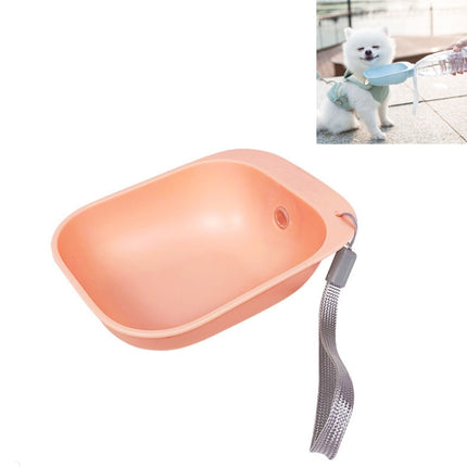 Pet Square Bowl Drinking Head Cat Portable Accompanying Cup Dog Drinking Fountain(Pink)-garmade.com