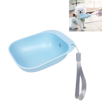 Pet Square Bowl Drinking Head Cat Portable Accompanying Cup Dog Drinking Fountain(Blue)-garmade.com