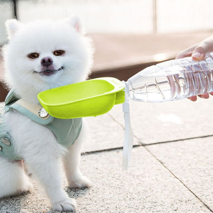 Pet Square Bowl Drinking Head Cat Portable Accompanying Cup Dog Drinking Fountain(Green)-garmade.com