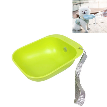 Pet Square Bowl Drinking Head Cat Portable Accompanying Cup Dog Drinking Fountain(Green)-garmade.com