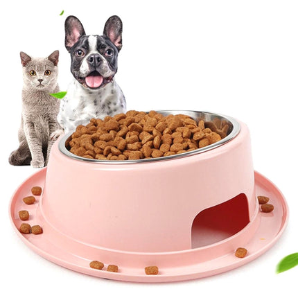 Safe Non-toxic Non-slip Stainless Steel Cat and Dog Bowl Pet Supplies(Pink)-garmade.com