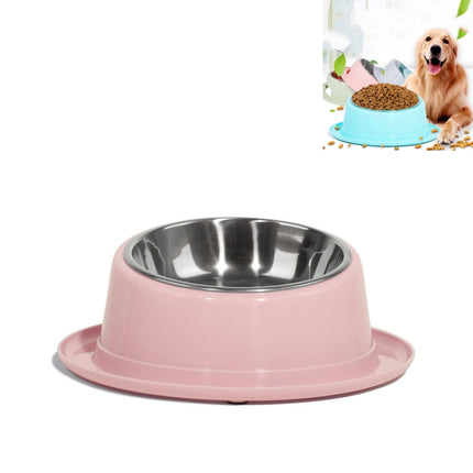 Safe Non-toxic Non-slip Stainless Steel Cat and Dog Bowl Pet Supplies(Pink)-garmade.com