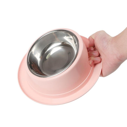 Safe Non-toxic Non-slip Stainless Steel Cat and Dog Bowl Pet Supplies(Pink)-garmade.com