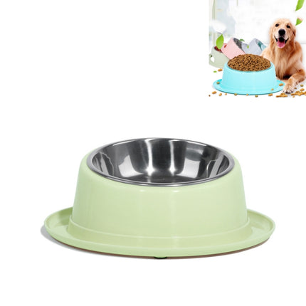 Safe Non-toxic Non-slip Stainless Steel Cat and Dog Bowl Pet Supplies(Green)-garmade.com