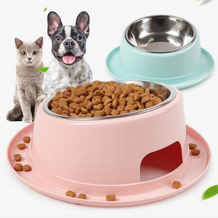 Safe Non-toxic Non-slip Stainless Steel Cat and Dog Bowl Pet Supplies(Green)-garmade.com