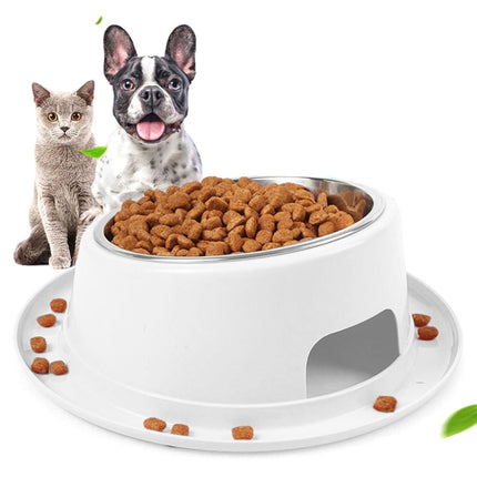 Safe Non-toxic Non-slip Stainless Steel Cat and Dog Bowl Pet Supplies(Gray)-garmade.com