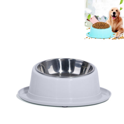 Safe Non-toxic Non-slip Stainless Steel Cat and Dog Bowl Pet Supplies(Gray)-garmade.com