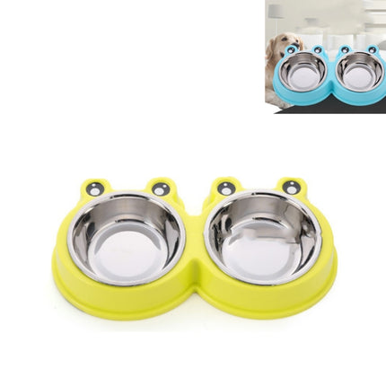 Stainless Steel Dog and Cat Double Bowl Pet Supplies(Green)-garmade.com