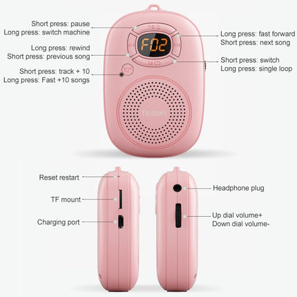 Rolton E200 Mobile Phone Wireless Bluetooth Speaker Mini Portable Outdoor Small Audio Subwoofer Speaker(Pink)-garmade.com