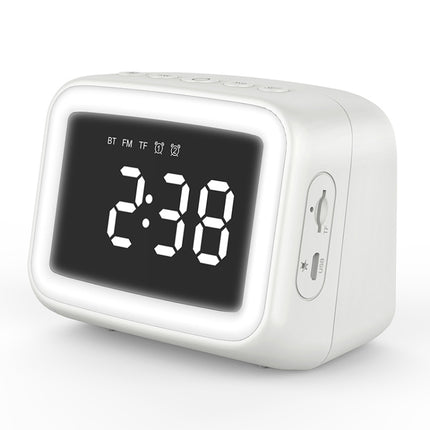 AEC BT-511 Mini LED HD Mirror Bluetooth Speaker, Support 32GB TF Card & 3.5mm AUX & Dual Alarm Clock & Real-time Temperature & Hands-free Calling(White)-garmade.com