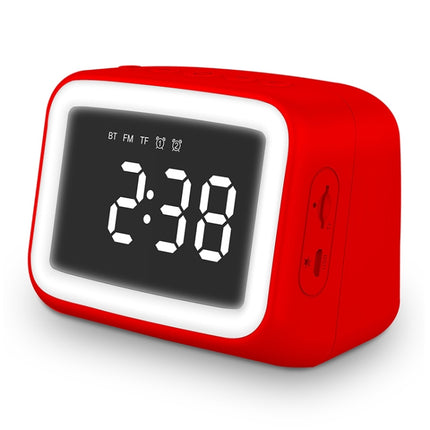 AEC BT-511 Mini LED HD Mirror Bluetooth Speaker, Support 32GB TF Card & 3.5mm AUX & Dual Alarm Clock & Real-time Temperature & Hands-free Calling(Red)-garmade.com