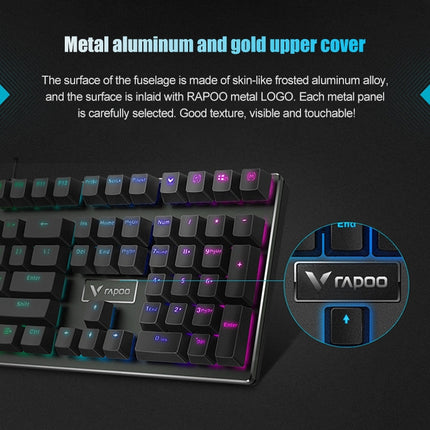 Rapoo V700RGB 104 Keys USB Wired Game Computer without Punching Mechanical Keyboard(Tea Shaft)-garmade.com