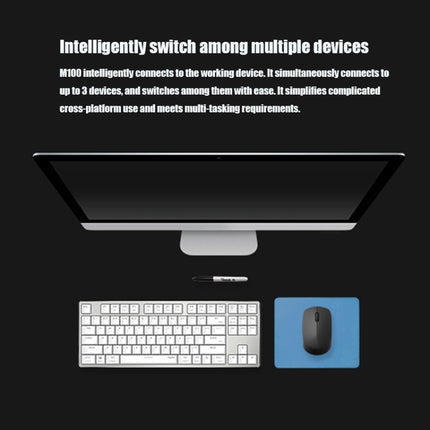 Rapoo M100G 2.4GHz 1300 DPI 3 Buttons Office Mute Home Small Portable Wireless Bluetooth Mouse(Dark Grey)-garmade.com