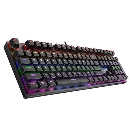 Rapoo V700S 104 Keys Mixed Color Backlight USB Wired Game Computer Without Punching Mechanical Keyboard(Red Shaft)-garmade.com