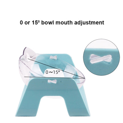 Transparent Water Cat Bowl Holder Dog Food Basin Oblique Mouth Adjustable Pet Bowl(White)-garmade.com