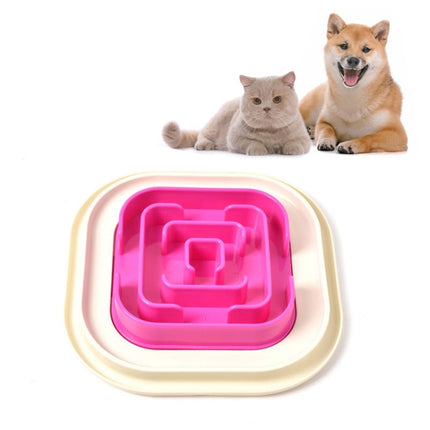 Pet Supplies Cats and Dogs Anti-skid Anti-choking Slow Food Pet Bowl(Rose Red)-garmade.com