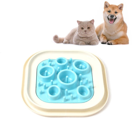 Pet Supplies Cats and Dogs Anti-skid Anti-choking Slow Food Pet Bowl(Blue)-garmade.com