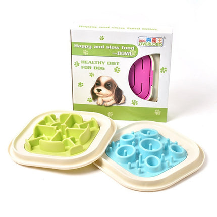 Pet Supplies Cats and Dogs Anti-skid Anti-choking Slow Food Pet Bowl(Blue)-garmade.com