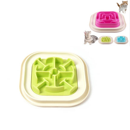Pet Supplies Cats and Dogs Anti-skid Anti-choking Slow Food Pet Bowl(Green)-garmade.com